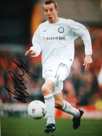 Lee Bowyer in Leeds United colours  signed