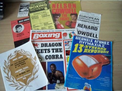 Boxing memorabilia a varied selection from 1970's and 80's Programmes and tickets