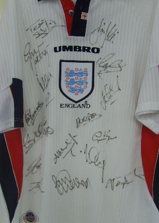 England 1998 Home shirt multi signed