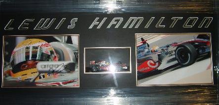 Lewis Hamilton presentation display signed