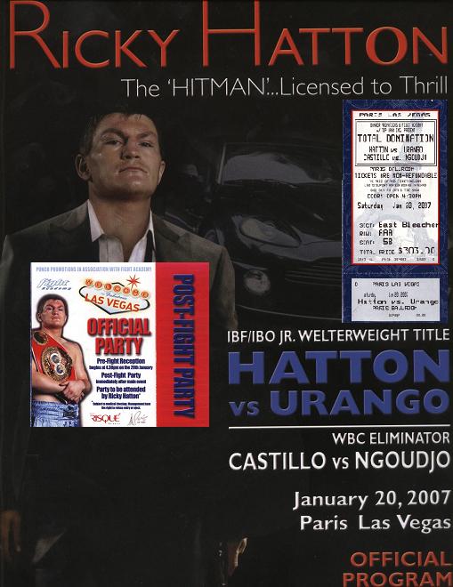 Ricky Hatton boxing programme and ticket