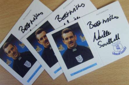 Everton & Wales goalkeeping legend Neville Southall signed cards