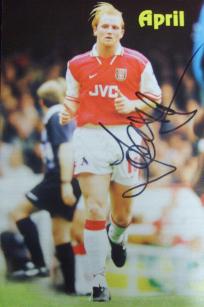 Arsenal striker John Hartson signed magazine picture
