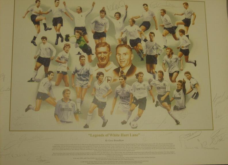 Tottenham legends signed print
