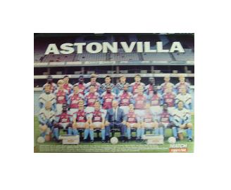 Aston Villa 1991-92 signed team picture from magazine