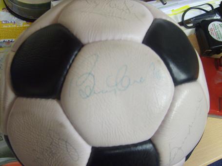 Football signed by 66 team including Bobby Moore and Alf Ramsey