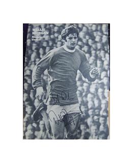 Manchester United star Willie Morgan signed magazine picture