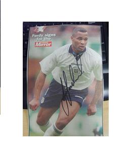 Les Ferdinand in England colours signed