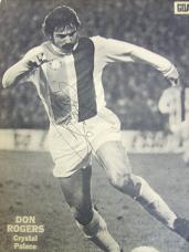 Crystal Palace star Don Rogers signed magazine picture