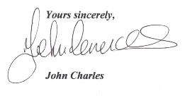John Charles signed letter 