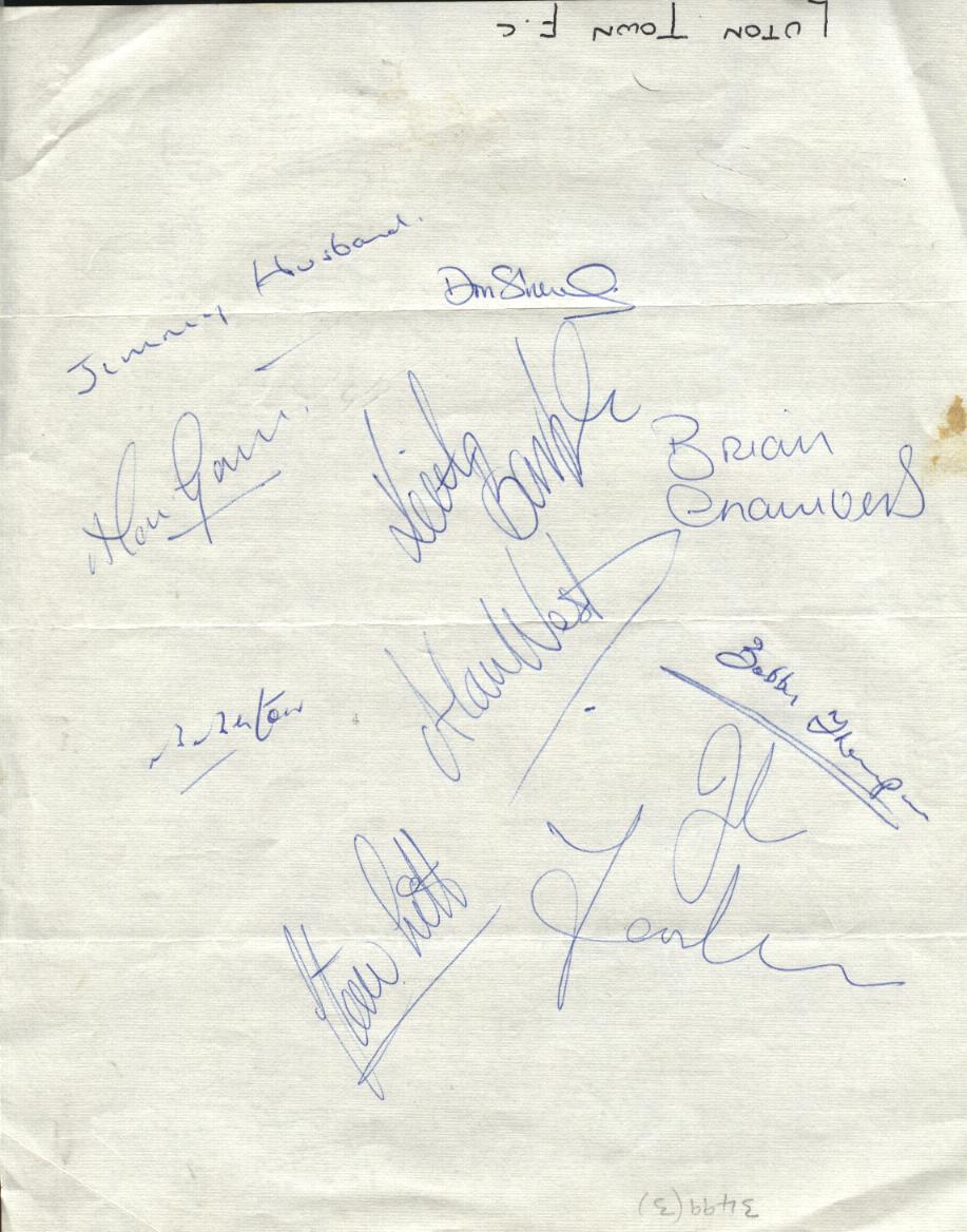 Luton town 1970 legends autographs
