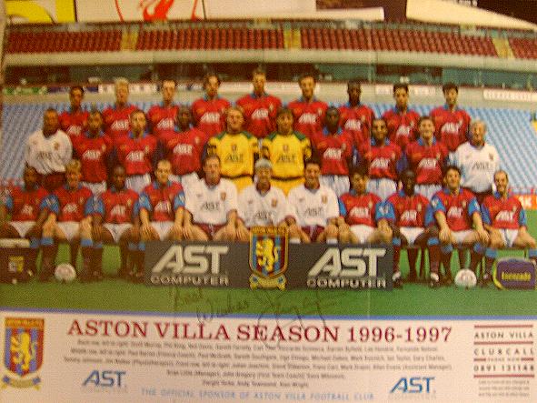 Aston Villa team picture signed by Ian Taylor