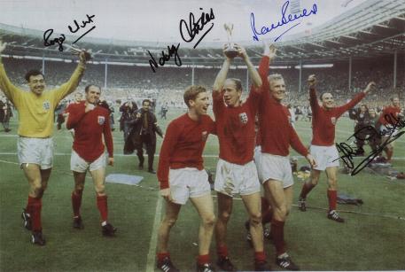 1966 world cup image signed by 4