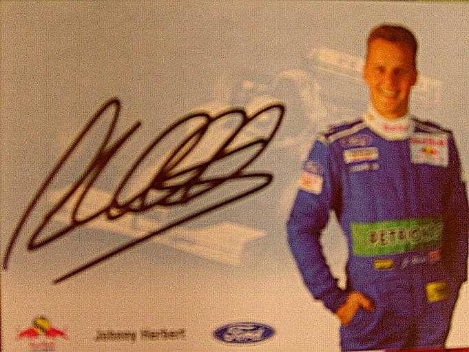 Johnny Herbert signed photocard