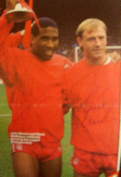 Liverpool's John Barnes signed magazine picture