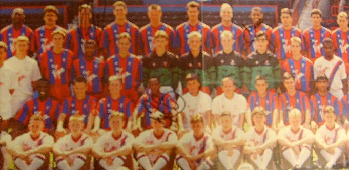 Crystal Palace signed team picture 11 signatures including Ian Wright