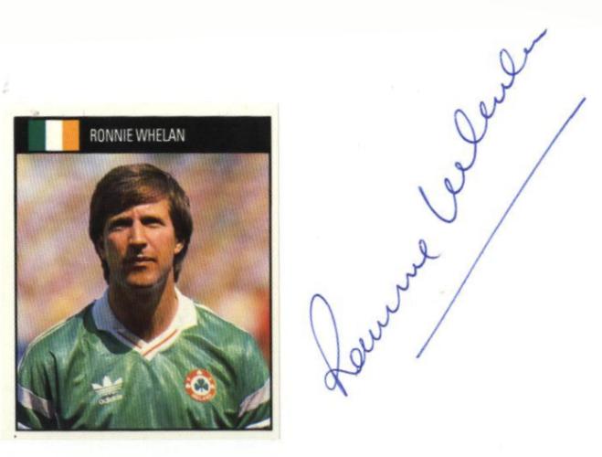 Ronnie Whealan in Ireland colours signed card