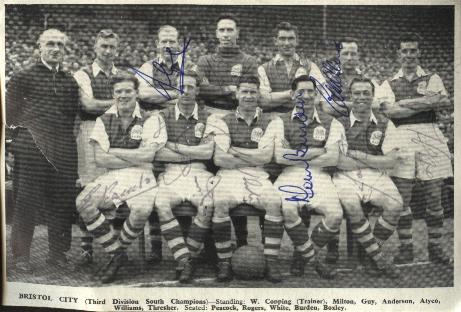 Bristol City team picture 1954/55 season multi signed