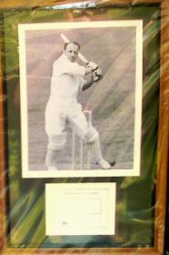 Donald Bradman Signed Framed Photo 