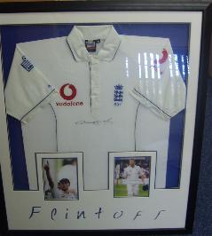 Andrew Flintoff signed England cricket shirt