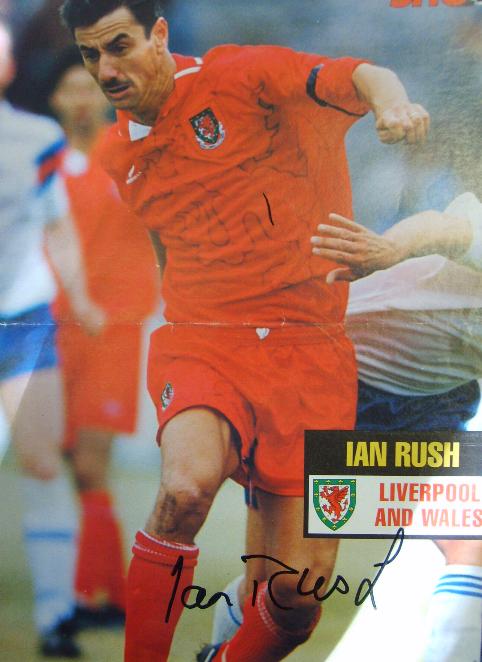 Liverpool & Wales Legend Ian Rush signed magazine picture