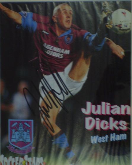 Julian Dicks  signed magazine page