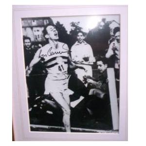 Roger Bannister Signed Action Photo