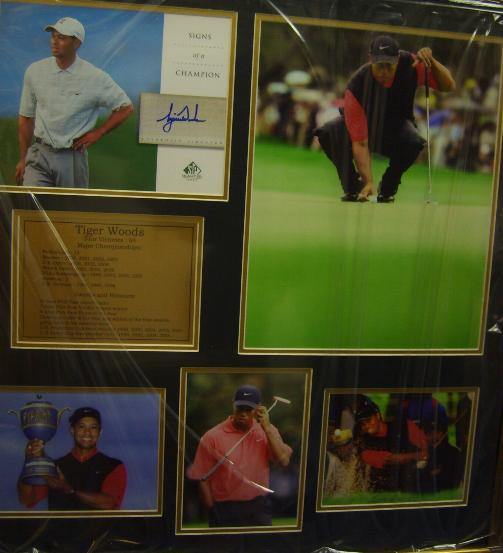 Genuine Tiger Woods signed presentation