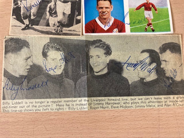 3 Liverpool Vintage images of Ronnie Moran Roger Hunt Billy Liddell etc
