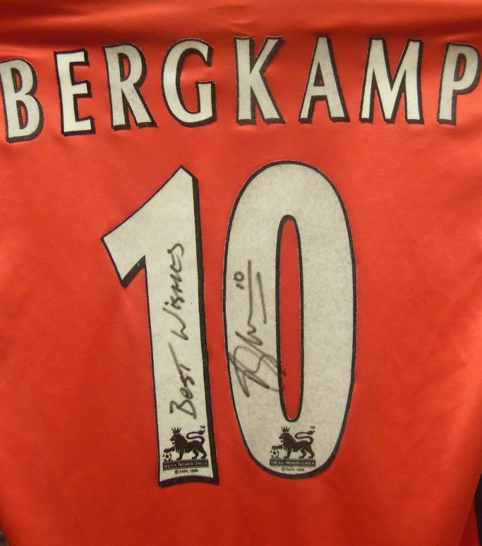 Dennis Bergkamp signed Arsenal shirt
