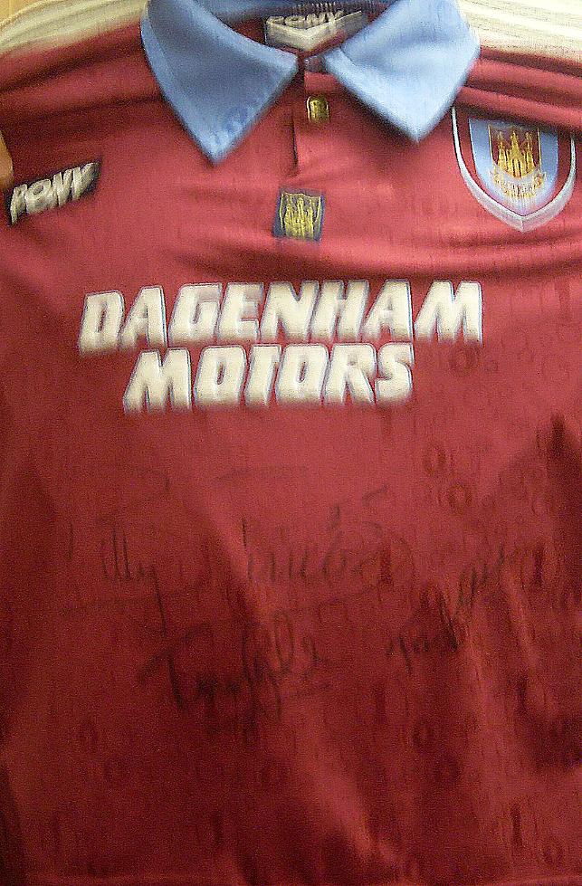 West Ham shirt signed by many legends