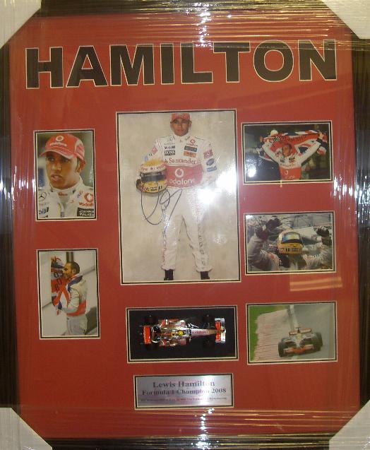 Lewis Hamilton MBE signed montage