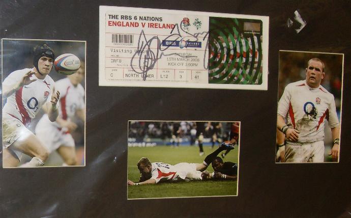 England montage signed by Phil Vickery and Danny Cipriani  