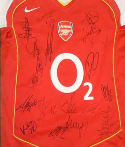 Arsenal legends shirt signed by approx 16 including Henry