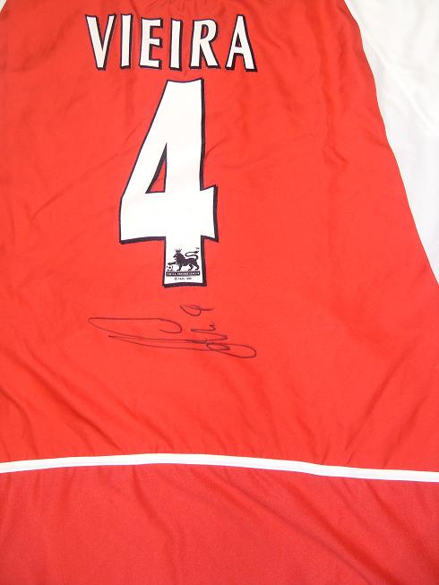 Patrick Vieira signed replica shirt from the unbeaten season