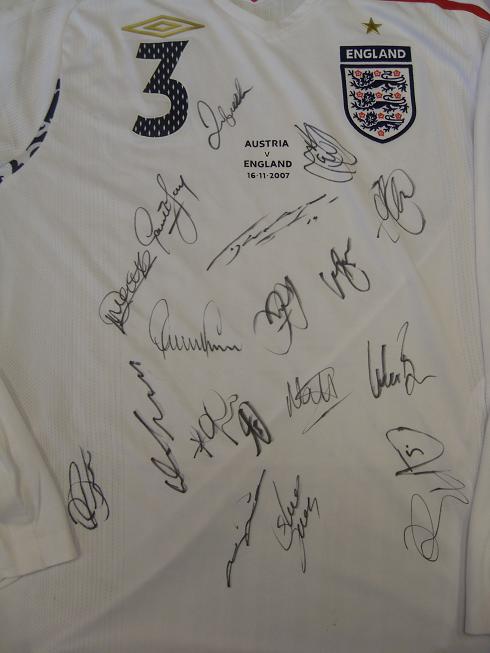 England match issued shirt signed by the team