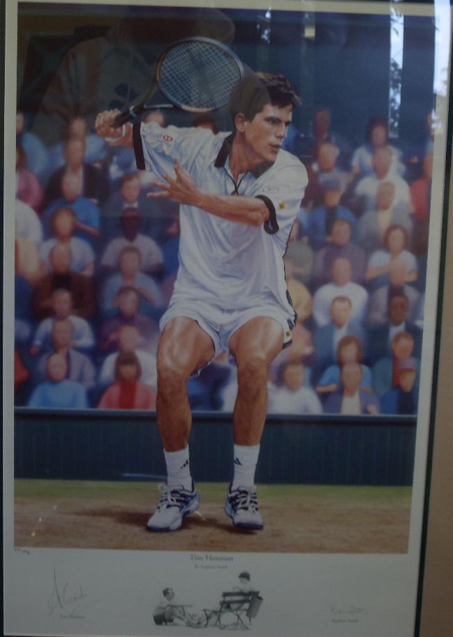 Tim Henman signed and framed mount