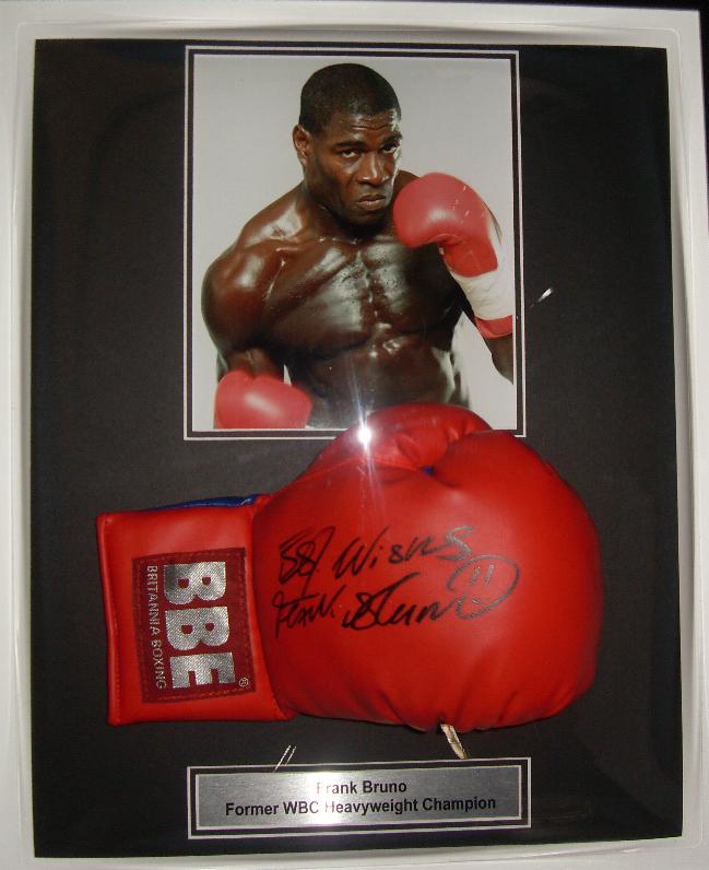 Frank Bruno signed  boxing glove presentation