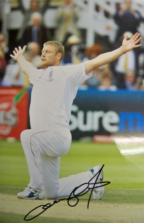 Freddie Flintoff signed 2009 Ashes picture