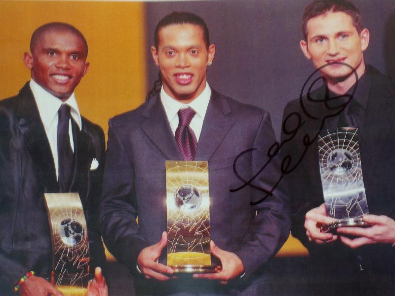 Frank Lampard signed FIFA World Player of the Year awards.