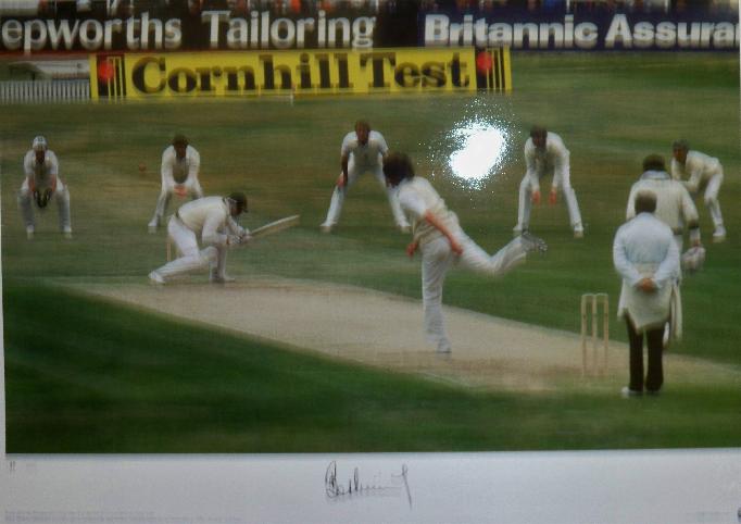 Ashes  1981 Bob Willis signed  action shot