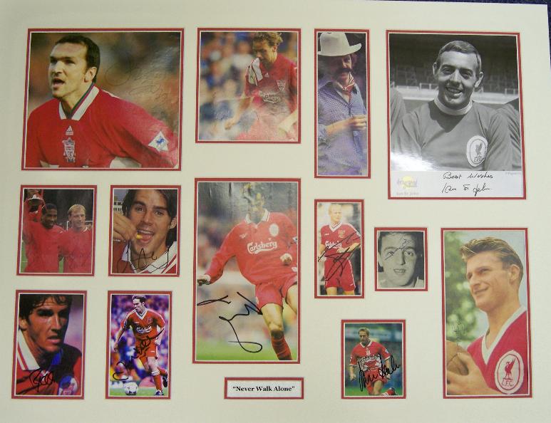  Never Walk Alone a Liverpool montage of 14 players and signatures