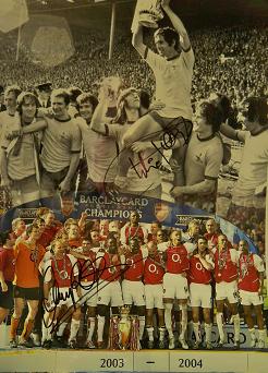 Ray Parlour & Charlie George over the decades signed image