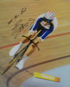 Bradley Wiggins signed action photo