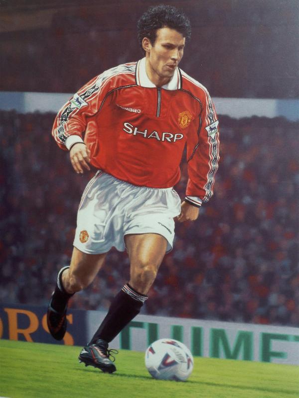 Ryan Giggs actual signed Manchester Utd print