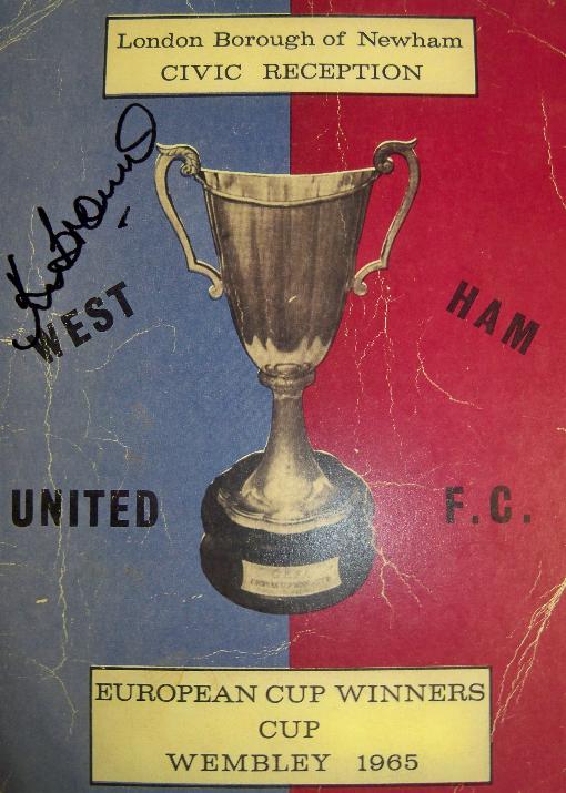 1965 European Cup winners cup Replica recepion programme actually signed by Ken Brown