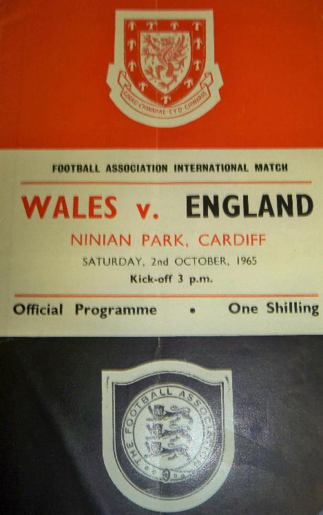 England V Wales 1965 programme with Bobby Moore signature