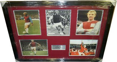 Bobby Moore Signed West Ham Montage Framed 