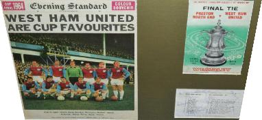 Zebra 1964 West Ham v Preston FA Cup Final Presentation with Signed Autographs Bobby Moore, Geoff Hurst, Ken Brown, Alan Sealey, Eddie Bobbington,  Ronnie Boyce, Johnny Byrne, Noel Cantwell and John Sissons 