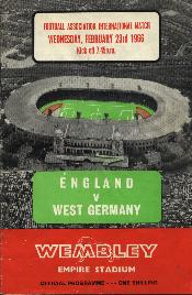 Zebra 1966 England v West Germany Programme